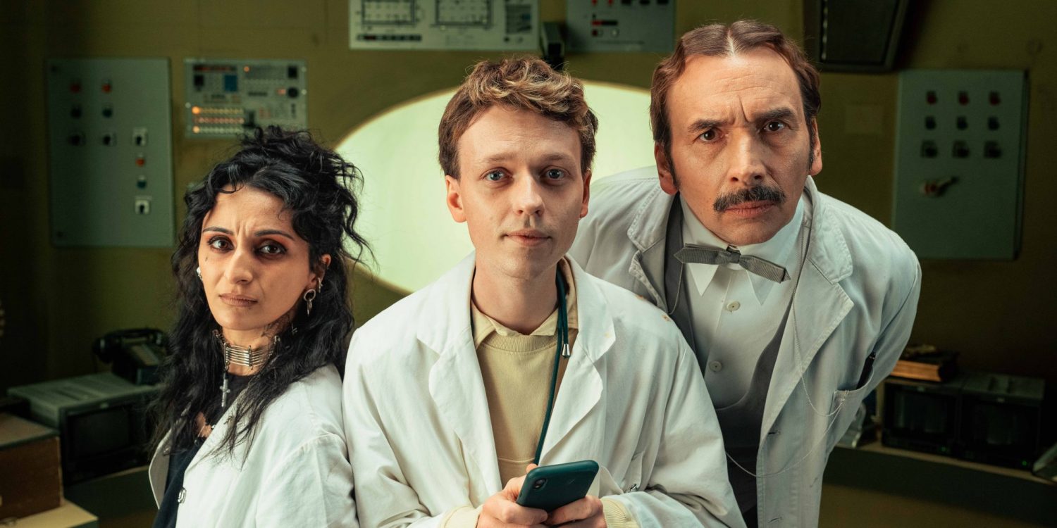 Şafak Şengül, Jeremias Meyer und Arnd Schimkat am Set der ZDF-Comedy-Miniserie "Schlechte Menschen".